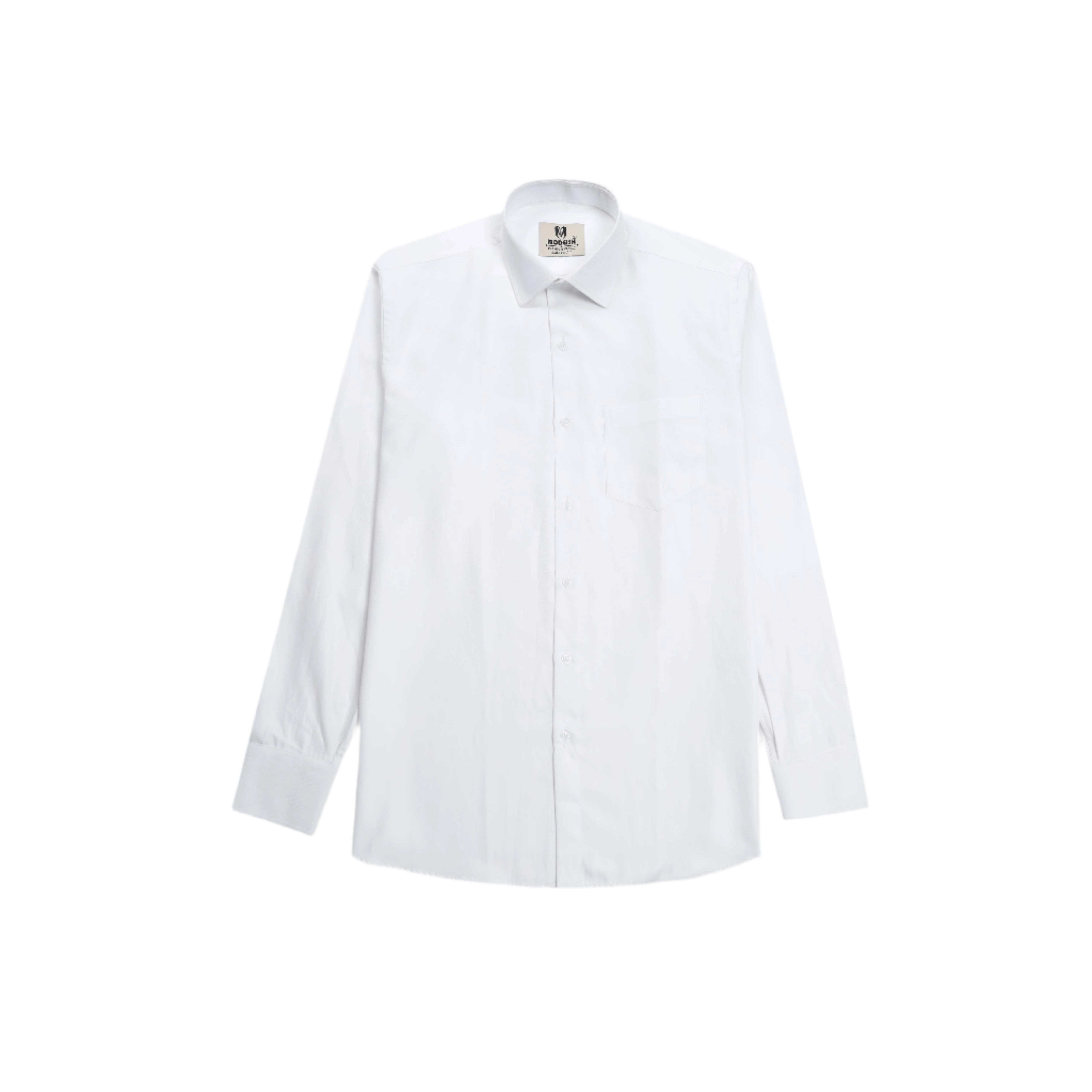 White Textured Shirt with Long Sleeves & Adjustable Cuffs