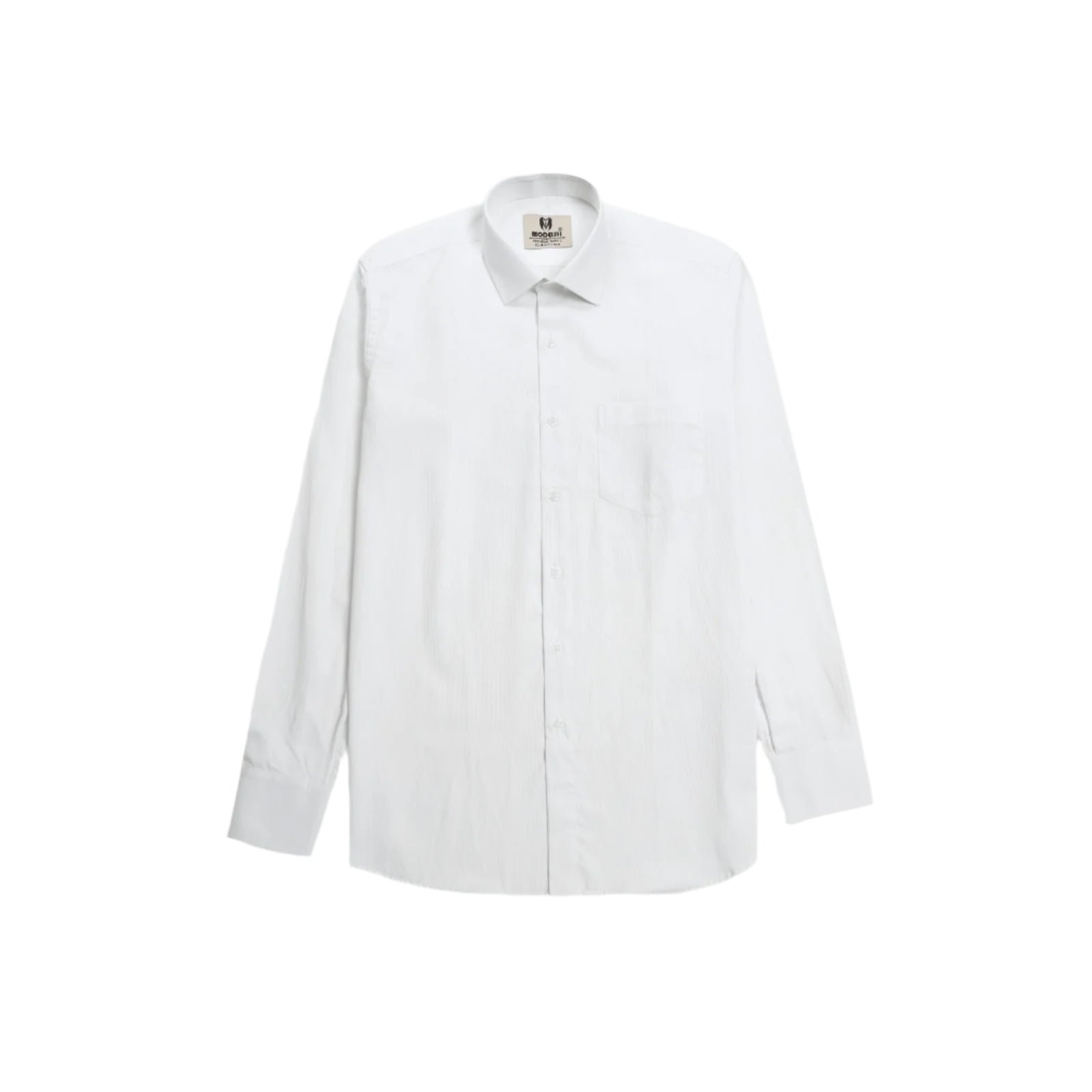 Men’s White Semi-Formal Shirt with Long Sleeves